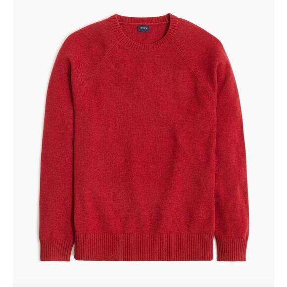 J.Crew Supersoft Lambswool Blend Crewneck Sweater Red Classic Mens XL NWT - Picture 2 of 11